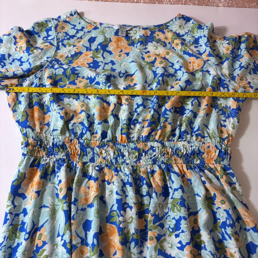 Croft & Barrow Midi Dress Cottagecore Feminine Lightweight Blue Floral Size 0X - Picture 11 of 14